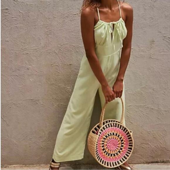 Free People Pants - FREE PEOPLE ENDLESS SUMMER Sz L OH MY DARLIN ONE PIECE JUMPSUIT Green